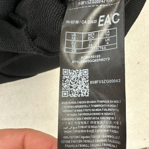 Guess Trixie Logo Cropped Hooded Sweatshirt Size XS Reflective Long Sleeved - Picture 5 of 9